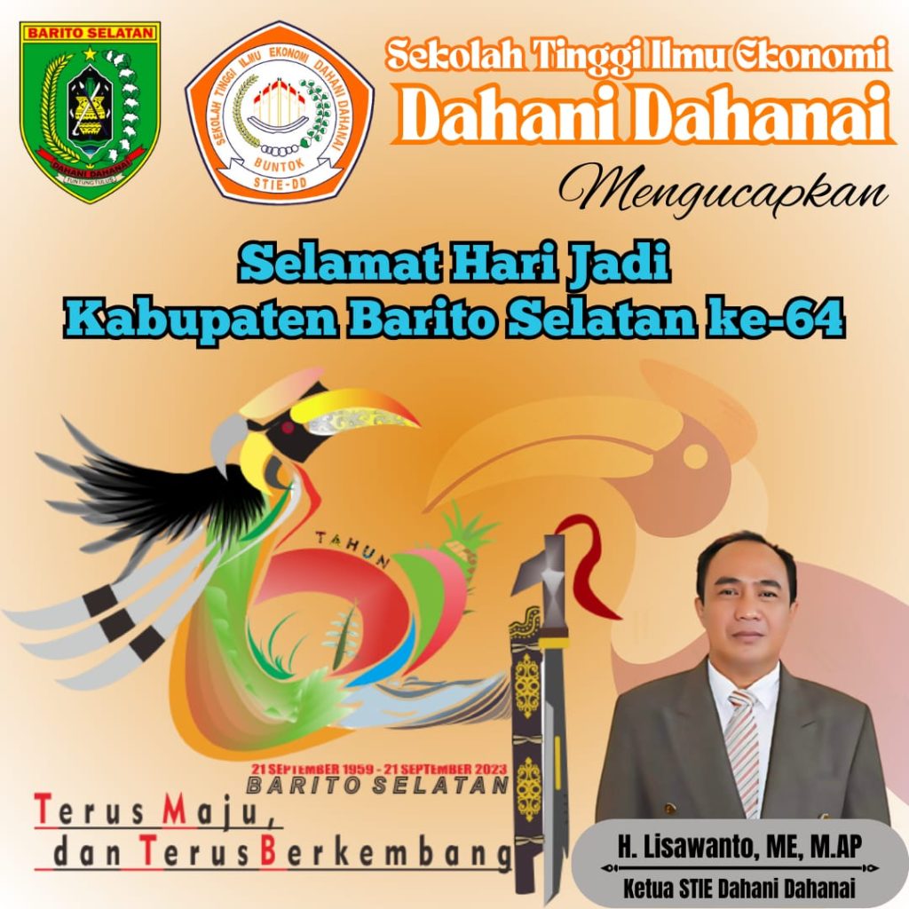 Ucapan Selamat Hari Jadi Ke-64 Kabupaten Barito Selatan dari STIE Dahani Dahanai